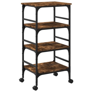 vidaXL Τρόλεϊ Κουζίνας Καπνιστή Δρυς 45x35x89,5cm Επεξεργασμένο Ξύλο 1 τεμ.