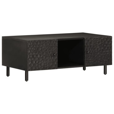 vidaXL Τραπεζάκι Σαλονιού Μαύρο 100x54x40cm από Μασίφ Ξύλο Μάνγκο 1 τεμ.