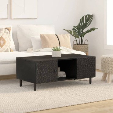 vidaXL Τραπεζάκι Σαλονιού Μαύρο 100x54x40cm από Μασίφ Ξύλο Μάνγκο 1 τεμ.