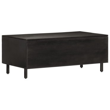 vidaXL Τραπεζάκι Σαλονιού Μαύρο 100x54x40cm από Μασίφ Ξύλο Μάνγκο 1 τεμ.