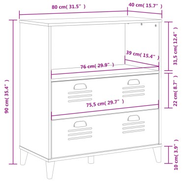 vidaXL Βιβλιοθήκη VIKEN Λευκή 80x40x90cm από Επεξεργασμένο Ξύλο 1 τεμ.