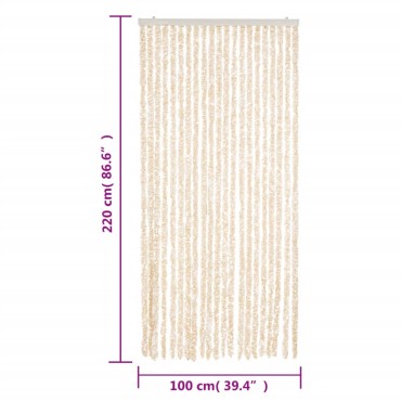 vidaXL Σήτα Εντόμων Μπεζ / Λευκό 100 x 220 εκ. από Σενίλ