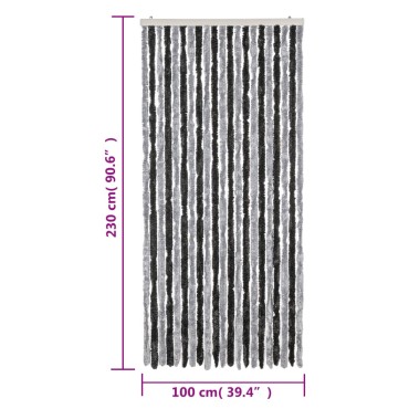 vidaXL Σήτα Εντόμων Γκρι & Μαύρη 100 x 230 εκ. από Σενίλ