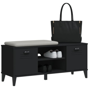 vidaXL Παπουτσοθήκη VIKEN Μαύρη 106x35x45cm από Επεξεργασμένο Ξύλο
