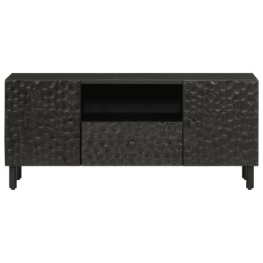 vidaXL Έπιπλο Τηλεόρασης Μαύρο 105x33x46cm από Μασίφ Ξύλο Μάνγκο