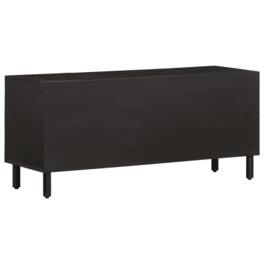 vidaXL Έπιπλο Τηλεόρασης Μαύρο 105x33x46cm από Μασίφ Ξύλο Μάνγκο