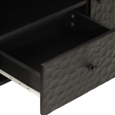 vidaXL Έπιπλο Τηλεόρασης Μαύρο 105x33x46cm από Μασίφ Ξύλο Μάνγκο