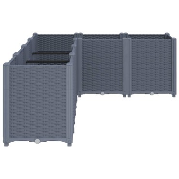 vidaXL Ζαρντινιέρα Κήπου Μπλε Γκρι 160x120x53 εκ. Πολυπροπυλένιο