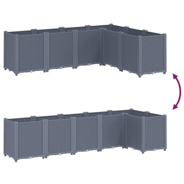 vidaXL Ζαρντινιέρα Κήπου Μπλε Γκρι 160x120x53 εκ. Πολυπροπυλένιο