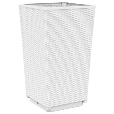 vidaXL Ζαρντινιέρες Κήπου 2 τεμ. Λευκό 32,5x32,5x57 εκ. Πολυπροπυλένιο