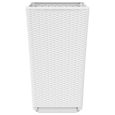 vidaXL Ζαρντινιέρες Κήπου 2 τεμ. Λευκό 32,5x32,5x57 εκ. Πολυπροπυλένιο