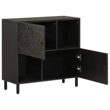 vidaXL Βοηθητικό Ντουλάπι Μαύρο 80x33x75cm από Μασίφ Ξύλο Μάνγκο 1 τεμ.