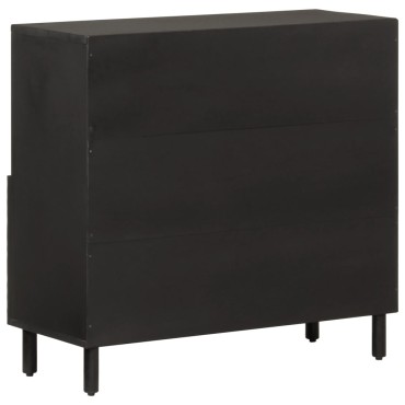 vidaXL Βοηθητικό Ντουλάπι Μαύρο 80x33x75cm από Μασίφ Ξύλο Μάνγκο 1 τεμ.