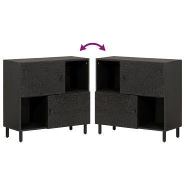 vidaXL Βοηθητικό Ντουλάπι Μαύρο 80x33x75cm από Μασίφ Ξύλο Μάνγκο 1 τεμ.