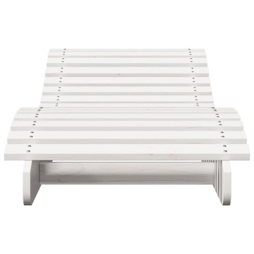 vidaXL Ξαπλώστρα Λευκό 205x60x31,5cm από Μασίφ Ξύλο Πεύκου 1 τεμ.