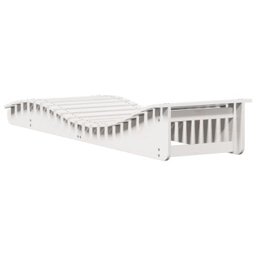 vidaXL Ξαπλώστρα Λευκό 205x60x31,5cm από Μασίφ Ξύλο Πεύκου 1 τεμ.