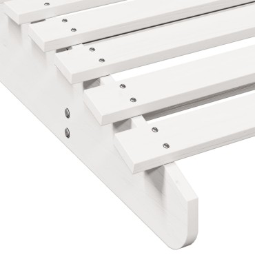 vidaXL Ξαπλώστρα Λευκό 205x60x31,5cm από Μασίφ Ξύλο Πεύκου 1 τεμ.