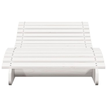 vidaXL Ξαπλώστρα Λευκό 205x70x31,5cm από Μασίφ Ξύλο Πεύκου 1 τεμ.