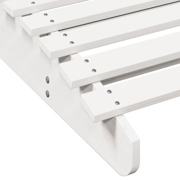 vidaXL Ξαπλώστρα Λευκό 205x70x31,5cm από Μασίφ Ξύλο Πεύκου 1 τεμ.
