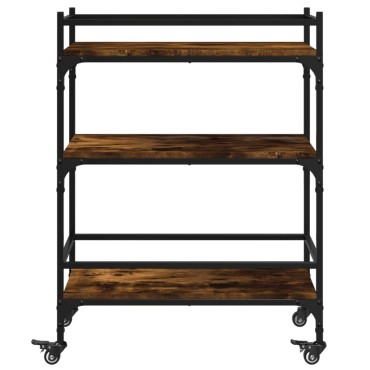 vidaXL Τρόλεϊ Κουζίνας Καπνιστή Δρυς 65x40x86,5cm Επεξεργασμένο Ξύλο 1 τεμ.