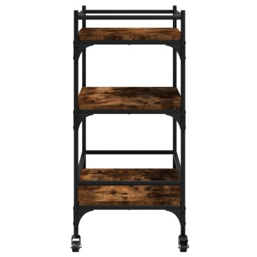 vidaXL Τρόλεϊ Κουζίνας Καπνιστή Δρυς 65x40x86,5cm Επεξεργασμένο Ξύλο 1 τεμ.