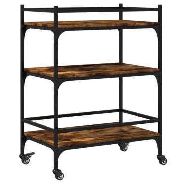 vidaXL Τρόλεϊ Κουζίνας Καπνιστή Δρυς 65x40x86,5cm Επεξεργασμένο Ξύλο 1 τεμ.