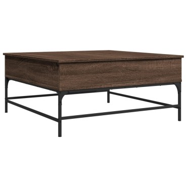 vidaXL Τραπεζάκι Σαλονιού Καφέ Δρυς 95x95x45cm Επ. Ξύλο/Μέταλλο 1 τεμ.