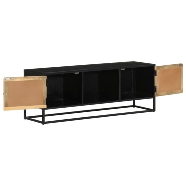 vidaXL Έπιπλο Τηλεόρασης 110 x 30 x 40 εκ. Μασίφ Ξύλο Μάνγκο & Σίδηρος
