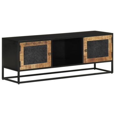 vidaXL Έπιπλο Τηλεόρασης 110x30x40cm Μασίφ Ξύλο Μάνγκο & Σίδηρος