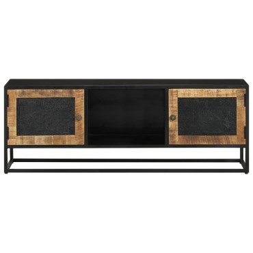 vidaXL Έπιπλο Τηλεόρασης 110x30x40cm Μασίφ Ξύλο Μάνγκο & Σίδηρος