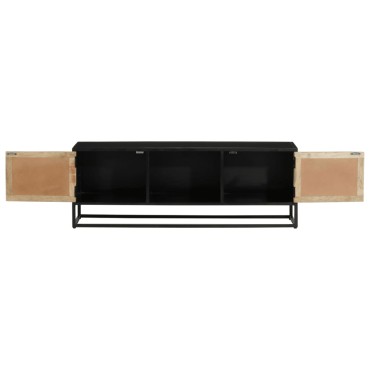 vidaXL Έπιπλο Τηλεόρασης 110x30x40cm Μασίφ Ξύλο Μάνγκο & Σίδηρος
