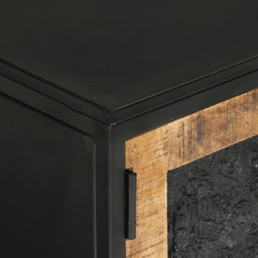 vidaXL Έπιπλο Τηλεόρασης 110x30x40cm Μασίφ Ξύλο Μάνγκο & Σίδηρος