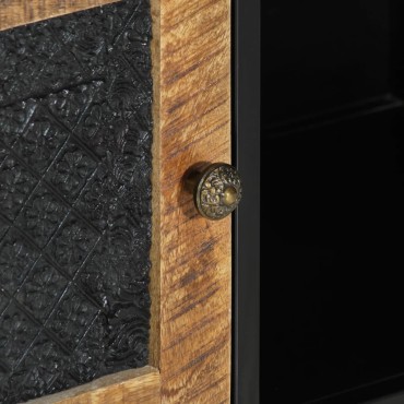 vidaXL Έπιπλο Τηλεόρασης 110x30x40cm Μασίφ Ξύλο Μάνγκο & Σίδηρος