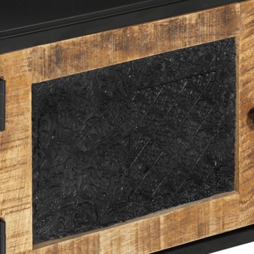 vidaXL Έπιπλο Τηλεόρασης 110x30x40cm Μασίφ Ξύλο Μάνγκο & Σίδηρος