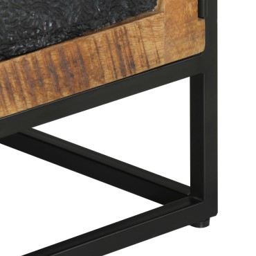 vidaXL Έπιπλο Τηλεόρασης 110x30x40cm Μασίφ Ξύλο Μάνγκο & Σίδηρος