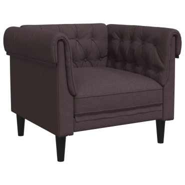 vidaXL Πολυθρόνα Chesterfield Σκούρο Καφέ Υφασμάτινη 78,5x74,5x74,5cm 1 τεμ. Γωνιακός