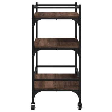 vidaXL Τρόλεϊ Κουζίνας Καφέ Δρυς 65x40x86,5cm από Επεξεργασμένο Ξύλο 1 τεμ.