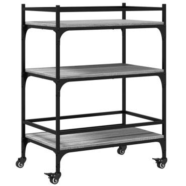 vidaXL Τρόλεϊ Κουζίνας Sonoma Γκρι 65x40x86,5cm Επεξεργασμένο Ξύλο 1 τεμ.