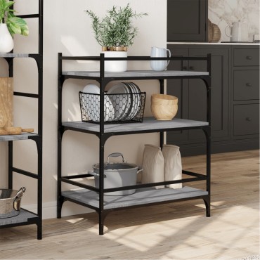 vidaXL Τρόλεϊ Κουζίνας Sonoma Γκρι 65x40x86,5cm Επεξεργασμένο Ξύλο 1 τεμ.
