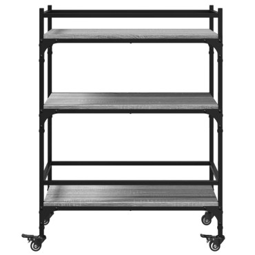 vidaXL Τρόλεϊ Κουζίνας Sonoma Γκρι 65x40x86,5cm Επεξεργασμένο Ξύλο 1 τεμ.