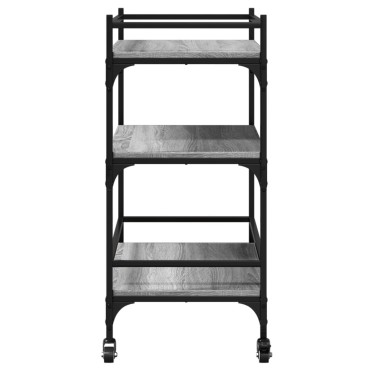 vidaXL Τρόλεϊ Κουζίνας Sonoma Γκρι 65x40x86,5cm Επεξεργασμένο Ξύλο 1 τεμ.