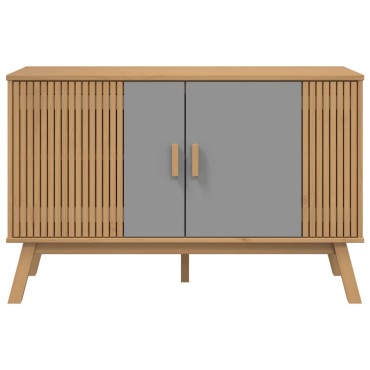 vidaXL Μπουφές OLDEN Γκρι & Καφέ 114x43x73,5cm από Μασίφ Ξύλο Πεύκου 1 τεμ.