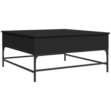 vidaXL Τραπεζάκι Σαλονιού Μαύρο 95x95x45cm Επεξεργασμένο Ξύλο+Μέταλλο 1 τεμ.