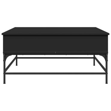 vidaXL Τραπεζάκι Σαλονιού Μαύρο 95x95x45cm Επεξεργασμένο Ξύλο+Μέταλλο 1 τεμ.