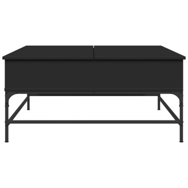 vidaXL Τραπεζάκι Σαλονιού Μαύρο 95x95x45cm Επεξεργασμένο Ξύλο+Μέταλλο 1 τεμ.