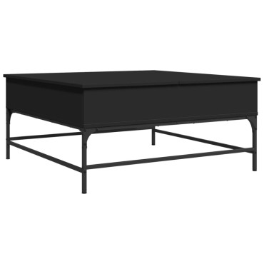 vidaXL Τραπεζάκι Σαλονιού Μαύρο 95x95x45cm Επεξεργασμένο Ξύλο+Μέταλλο 1 τεμ.