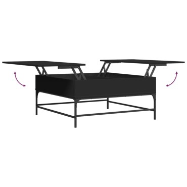 vidaXL Τραπεζάκι Σαλονιού Μαύρο 95x95x45cm Επεξεργασμένο Ξύλο+Μέταλλο 1 τεμ.