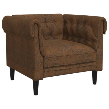 vidaXL Πολυθρόνα Chesterfield Καφέ Υφασμάτινη 78,5x74,5x74,5cm 1 τεμ. Γωνιακός