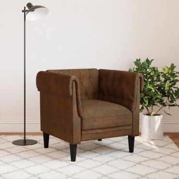 vidaXL Πολυθρόνα Chesterfield Καφέ Υφασμάτινη 78,5x74,5x74,5cm 1 τεμ. Γωνιακός