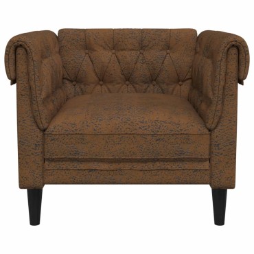 vidaXL Πολυθρόνα Chesterfield Καφέ Υφασμάτινη 78,5x74,5x74,5cm 1 τεμ. Γωνιακός